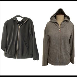 Lot of 2 hoodies ECRU STUDIOS TOMMY HILFIGER grey & Black Hoodie sweatshirts S/M